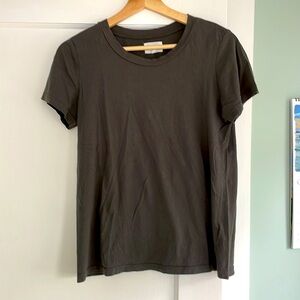 MATE THE LABEL Charcoal Gray Organic Cotton Tee, Size XS